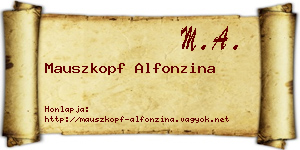 Mauszkopf Alfonzina névjegykártya
